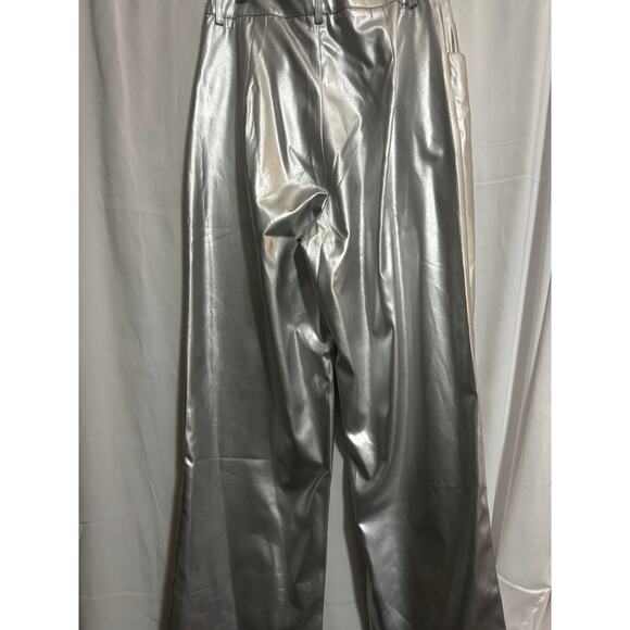 Metallic Leather Straight Leg Pants Size Small  -4 | Commense - Picture 5 of 7